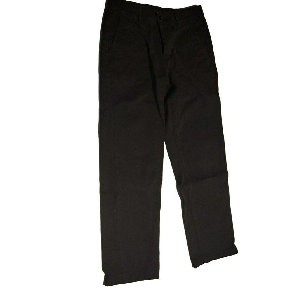 Bienzoe Boys Black Cotton Slash Pockets Classic Straight Pants Size 8